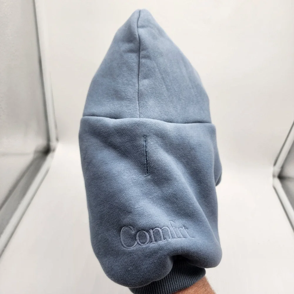 Comfrt Signature Paw Hoodie Dog XXS Blue Gray Embroidered Fleece Pet Sweatshirt